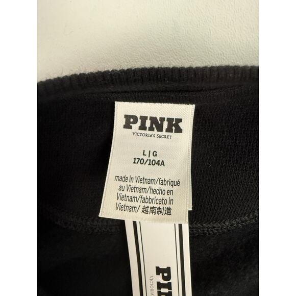 Victoria's Secret PINK Sundays are the Best Day Crew Neck Black Sweatshirt Sz L - Picture 5 of 8